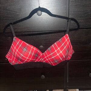 PINK Victoria's Secret Red and Black Plaid Bra